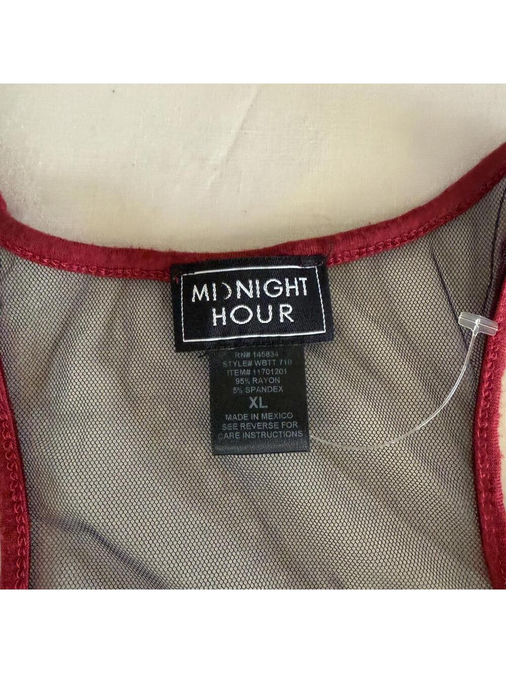 Midnight Hour Red Tank Top with Skull Print Size XL - Picture 3 of 4